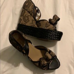 Beautiful Valentino Lace Wedge Sandals